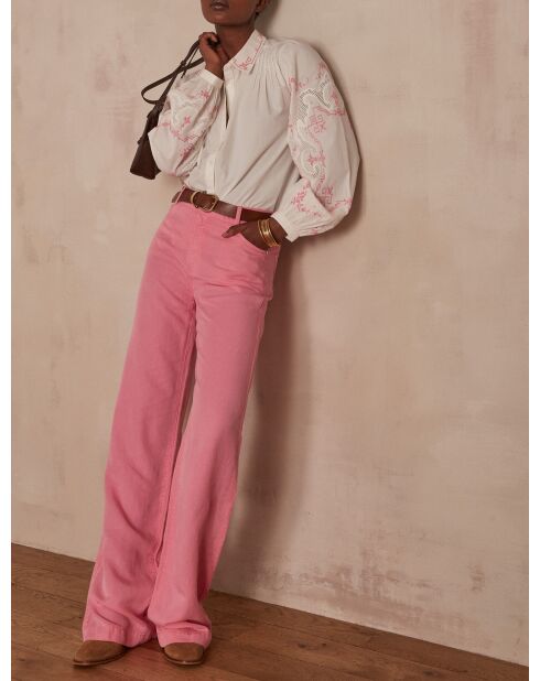 Clementine Bl Hellrosa bestickte Bluse