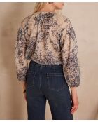 Prune Bl blouse met blauwe print