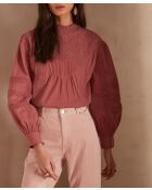 Blouse Calixte Bl Donkerroze borduursel