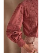 Blouse Calixte Bl Donkerroze borduursel