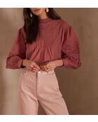 Blouse Calixte Bl Donkerroze borduursel