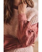 Blouse Calixte Bl Donkerroze borduursel