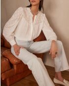 Ecru blouse Preppy Bl Embroidery