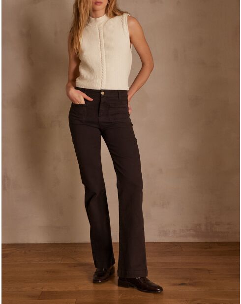 Lola Flare Donkerbruine overgeverfde broek