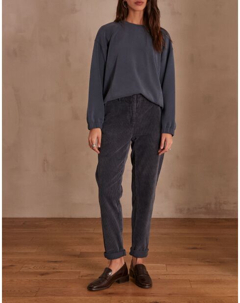 Sabil P Hose aus dunklem Duck aus Samt