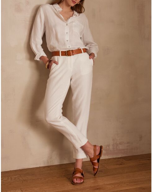 Paolo P weiße Leinenhose