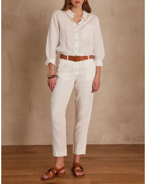 Paolo P weiße Leinenhose