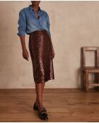 Beatrice J bordeauxrode rok met lovertjes