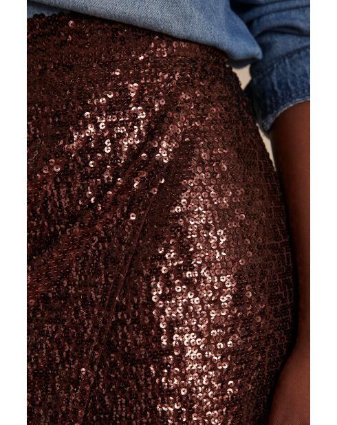 Beatrice J bordeauxrode rok met lovertjes