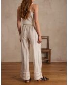 Ecru gestreepte broek Prince P