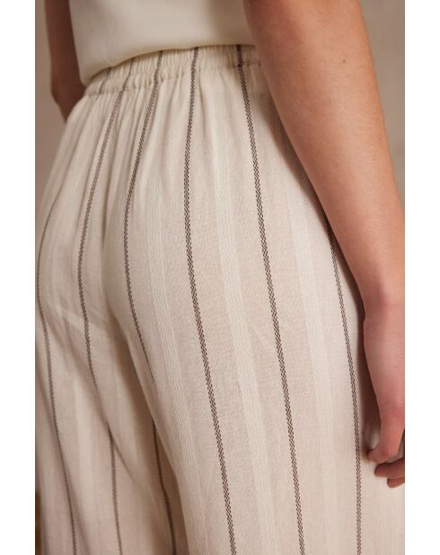 Ecru gestreepte broek Prince P