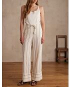 Ecru gestreepte broek Prince P