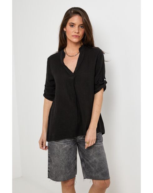 Top Maëlle 100% Lin noir
