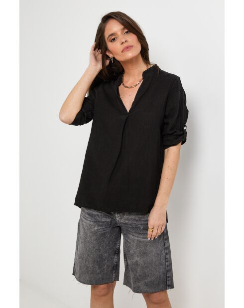 Top Maëlle 100% Lin noir
