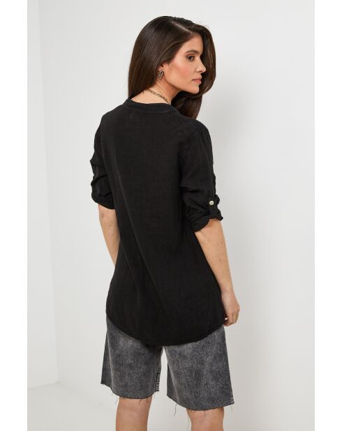 Top Maëlle 100% Lin noir