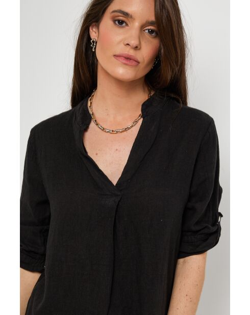 Top Maëlle 100% Lin noir