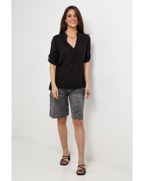 Top Maëlle 100% Lin noir