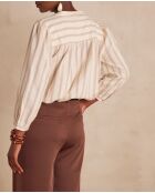 Sabrina Bl Cremefarbene Streifenbluse