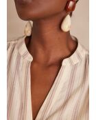 Sabrina Bl Cremefarbene Streifenbluse