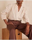 Sabrina Bl Cremefarbene Streifenbluse