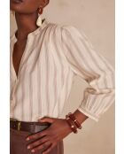 Sabrina Bl Cremefarbene Streifenbluse