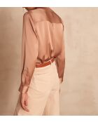 Marie Bl Uni taupe blouse