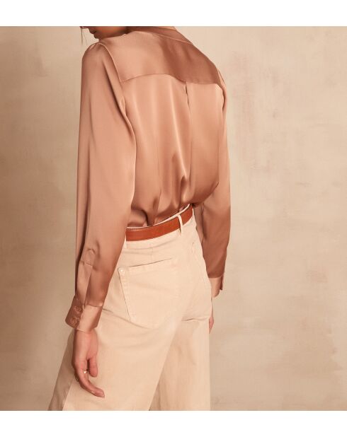 Marie Bl Uni taupe blouse
