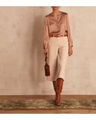 Marie Bl Uni taupe blouse