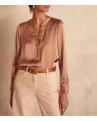 Marie Bl Uni taupe blouse