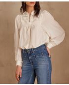 Phara Bl ecrufarbene Spitzenbluse
