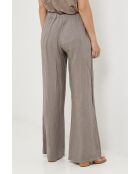 Taupefarbene Hose Zélie aus 100% Leinen