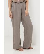 Taupefarbene Hose Zélie aus 100% Leinen