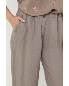 Taupefarbene Hose Zélie aus 100% Leinen