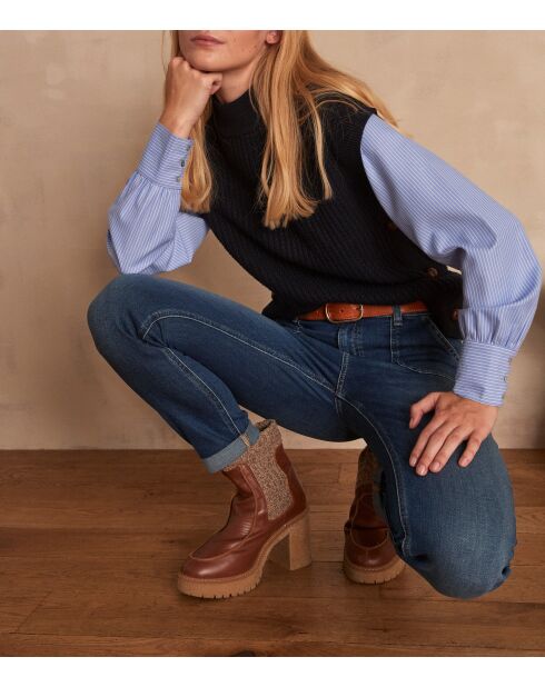 Maglione in mogano blu