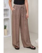 Pantalon Tessia 100% Lin taupe