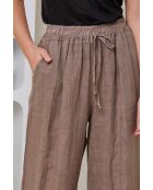 Pantalon Tessia 100% Lin taupe