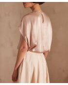 Blusa de satén color albaricoque Penelope Bl