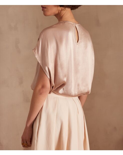 Blusa de satén color albaricoque Penelope Bl