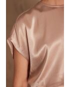 Blusa de satén color albaricoque Penelope Bl