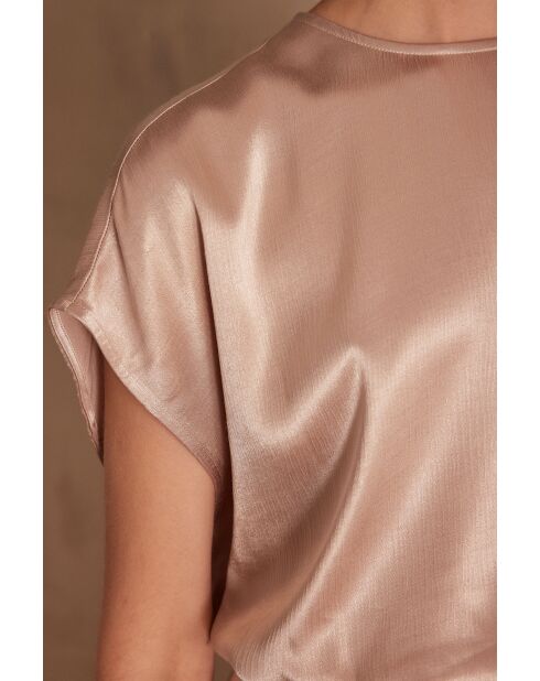 Blusa de satén color albaricoque Penelope Bl