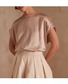 Blusa de satén color albaricoque Penelope Bl