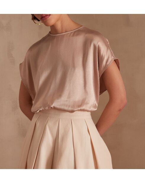 Blusa de satén color albaricoque Penelope Bl