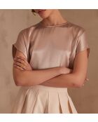 Blusa de satén color albaricoque Penelope Bl
