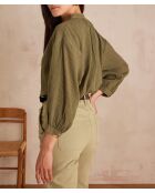 Sigrid Bl Khakifarbene Streifenbluse