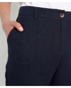 Nalla P Marineblaue Leinenhose