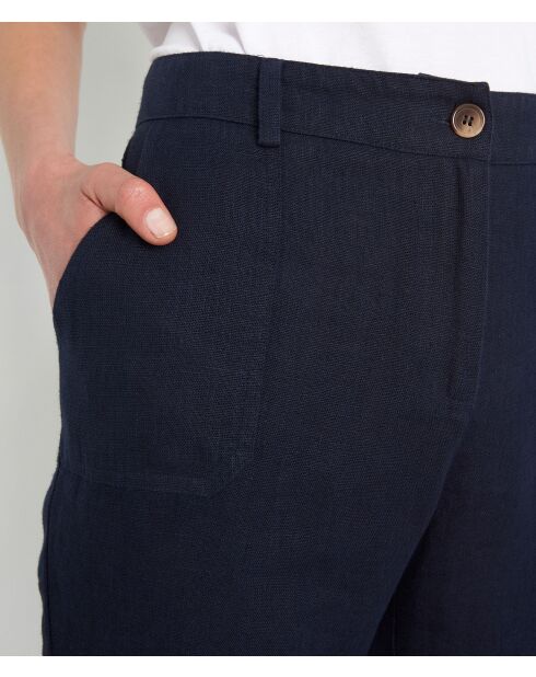 Nalla P Marineblaue Leinenhose