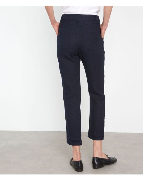 Nalla P Marineblaue Leinenhose