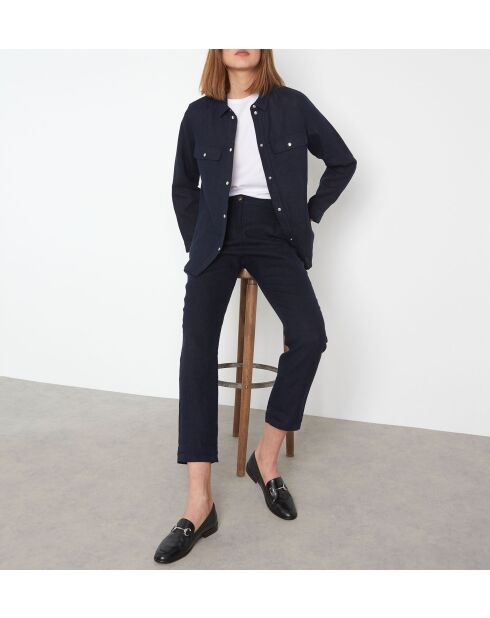 Nalla P Marineblaue Leinenhose