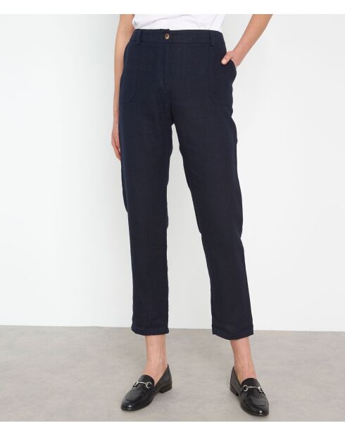 Nalla P Marineblaue Leinenhose