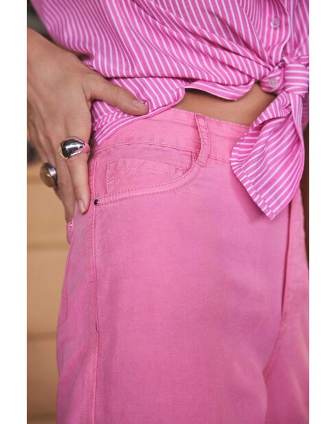 Sandy Bis lichtroze broek met wijde pijpen